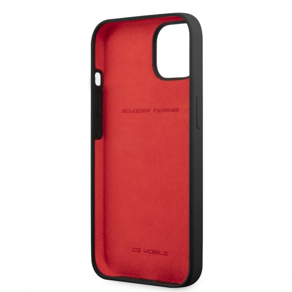 Ferrari iPhone 13 Cover Liquid Silikone Metalkabinet Sort