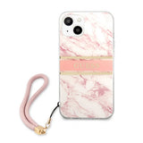 Guess iPhone 13 Cover Marmor Design Stribe Rosa