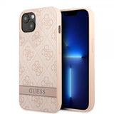 Guess iPhone 13 Cover Printed Stripe Bottom Rose