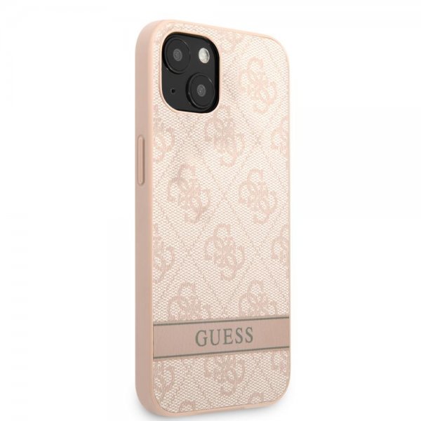 Guess iPhone 13 Cover Printed Stripe Bottom Rose