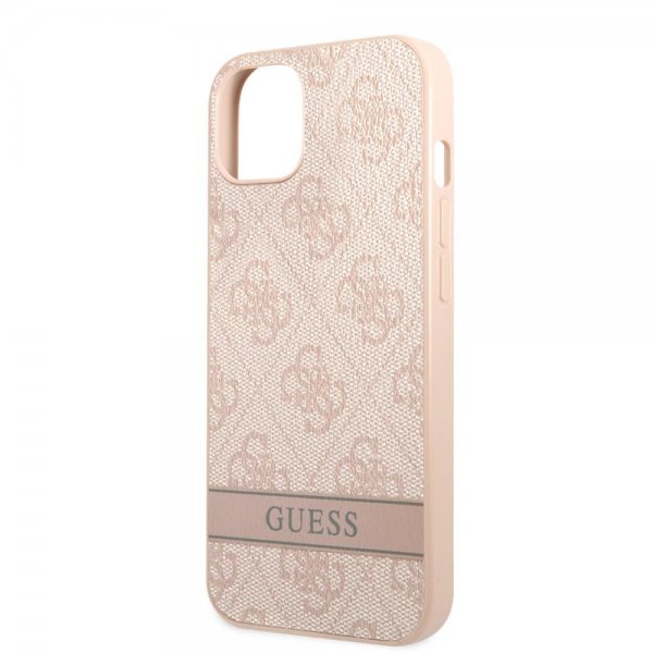 Guess iPhone 13 Cover Printed Stripe Bottom Rose