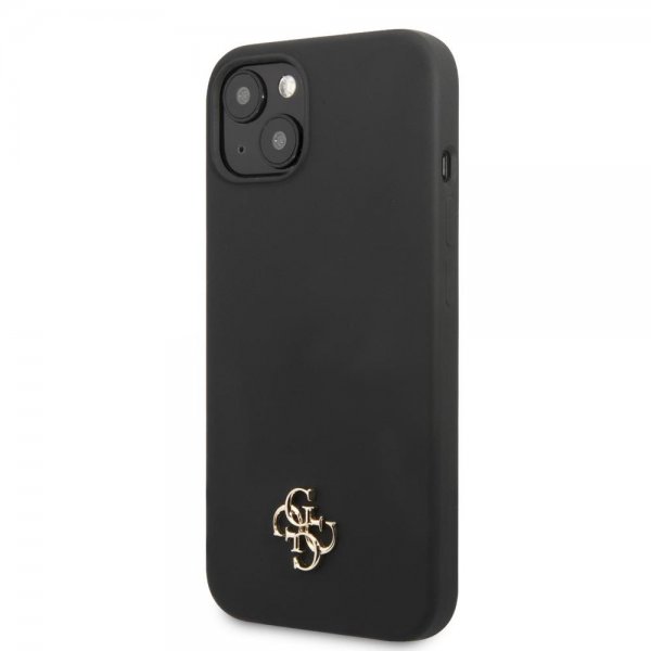 Guess iPhone 13 Cover Silikone Metal Logo 4G Sort