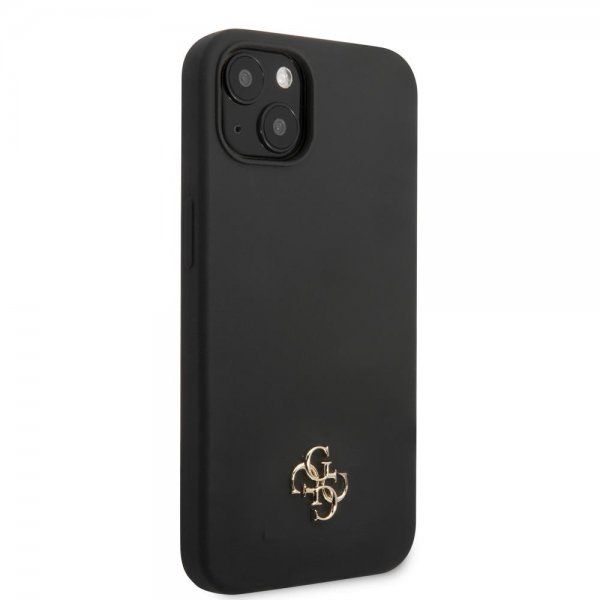 Guess iPhone 13 Cover Silikone Metal Logo 4G Sort