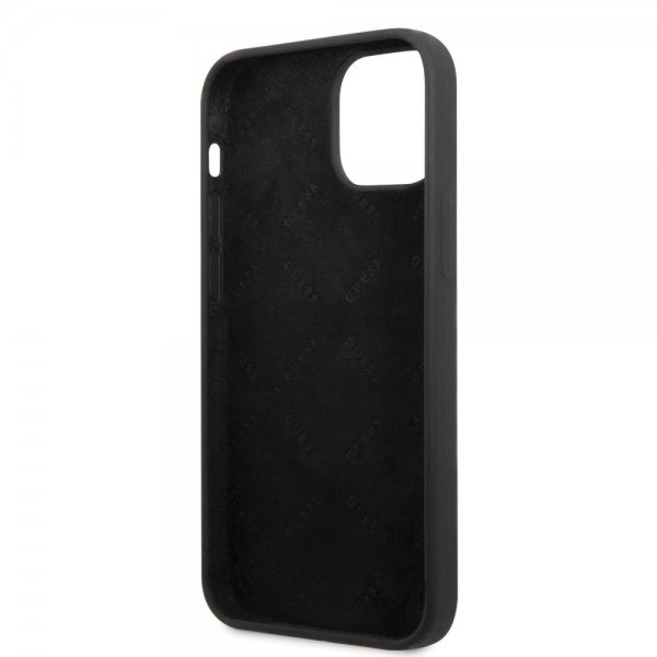 Guess iPhone 13 Cover Silikone Metal Logo 4G Sort