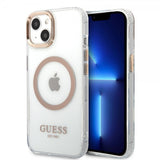 Guess iPhone 13 Cover Transparent MagSafe Guld Transparent