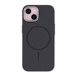iPhone 13/iPhone 14 Cover Kulfibermønster MagSafe Sort