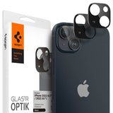 Spigen iPhone 14/iPhone 14 Plus Kamerabeskyttelse Glas.tR Optik 2-pak Sort