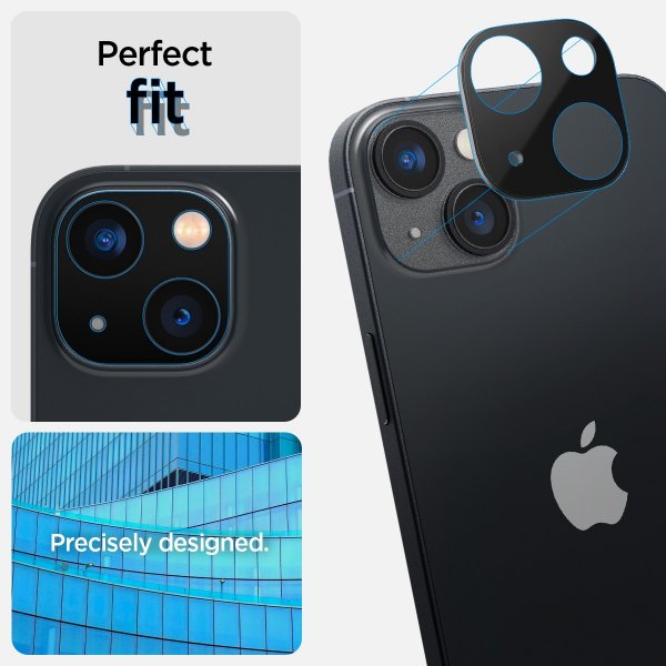 Spigen iPhone 14/iPhone 14 Plus Kamerabeskyttelse Glas.tR Optik 2-pak Sort