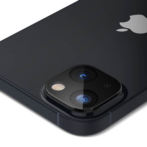 Spigen iPhone 14/iPhone 14 Plus Kamerabeskyttelse Glas.tR Optik 2-pak Sort