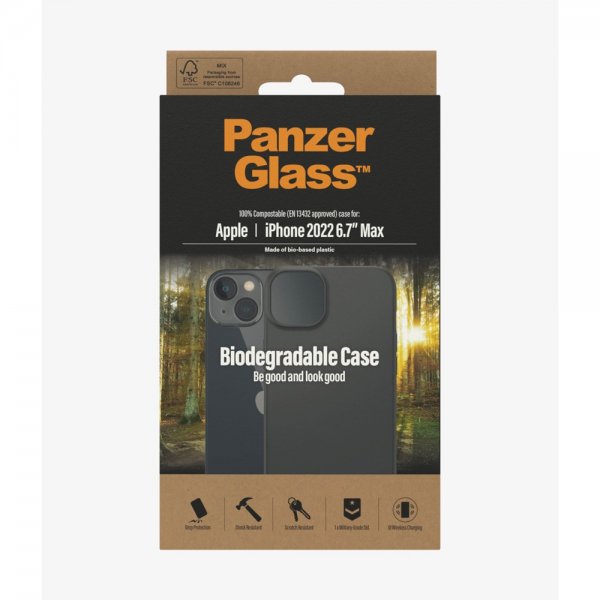 PanzerGlass iPhone 14 Plus Cover Biologisk nedbrydeligt Cover Sort