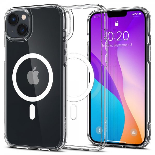 Spigen iPhone 14 Plus Cover Crystal Hybrid MagFit Hvid