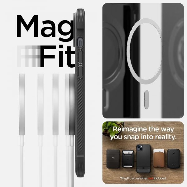Spigen iPhone 14 Plus Cover Rugged Armor MagFit Mat Sort