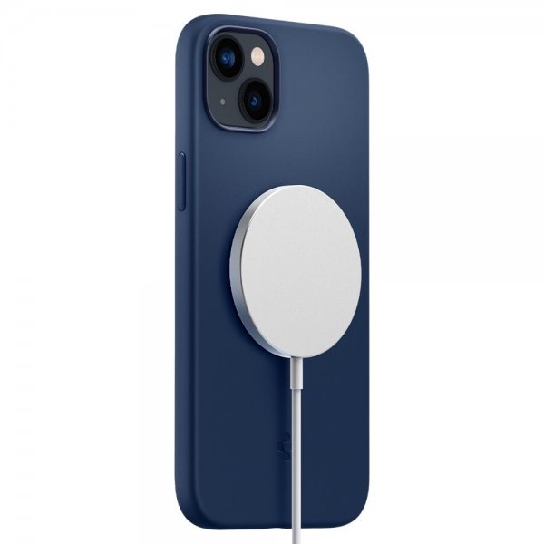 Spigen iPhone 14 Plus Cover Silicone Fit MagFit Navy Blue
