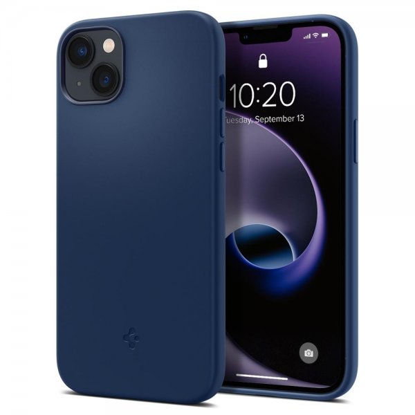 Spigen iPhone 14 Plus Cover Silicone Fit MagFit Navy Blue