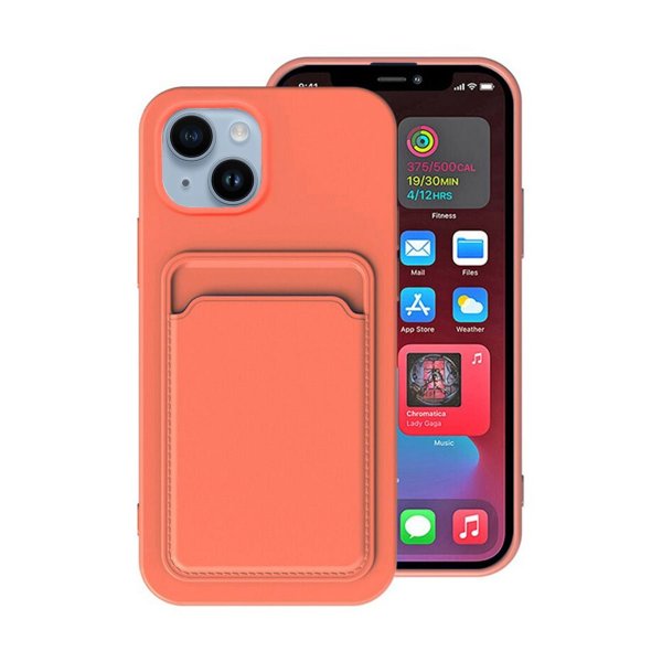 iPhone 14 Cover Kortholder Orange