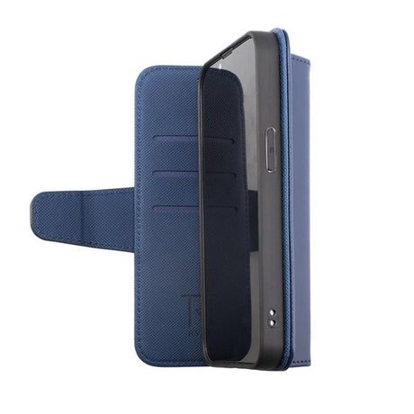 Rvelon iPhone 14-cover med udtrækkeligt kortrum, blå