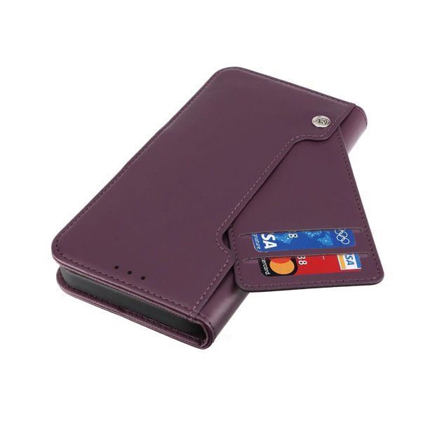 Rvelon iPhone 14 Cover Udklappeligt Kortrum Lilla