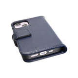 Rvelon iPhone 14 Cover Ægte læder Kortlomme Blå