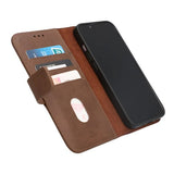 Rvelon iPhone 14 Cover Ægte læder Kortrum Brun