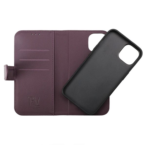Rvelon iPhone 14 Cover Magnetisk Aftageligt Etui Lilla