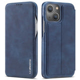 Lc.Imeeke iPhone 14 Plus Flip Cover Blå