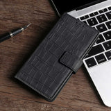 iPhone 14 Plus Cover Krokodillemønster Sort
