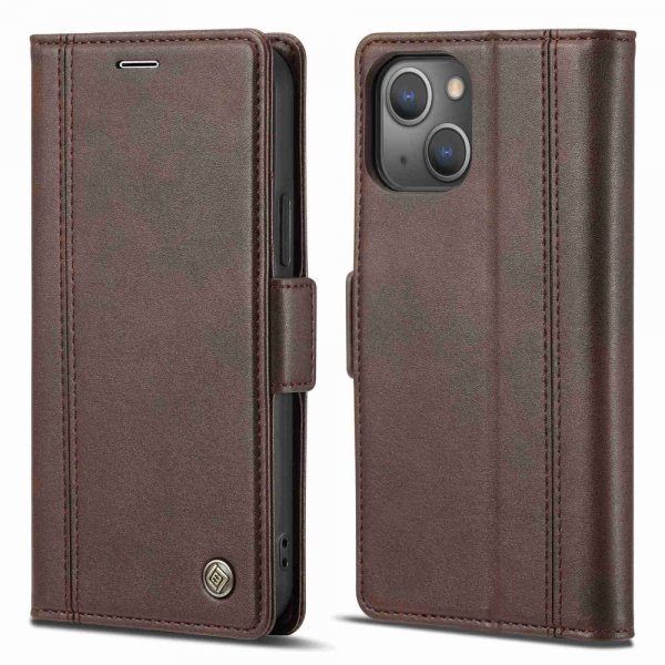 Lc.Imeeke iPhone 14 Plus Cover med Kortrum Brun