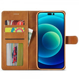 Lc.Imeeke iPhone 14 Plus Cover med Kortrum Stativfunktion Lysebrun