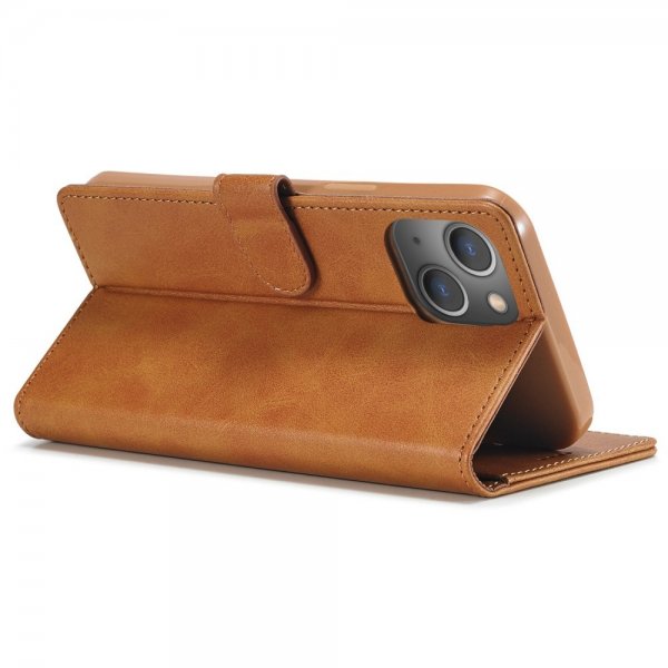 Lc.Imeeke iPhone 14 Plus Cover med Kortrum Stativfunktion Lysebrun