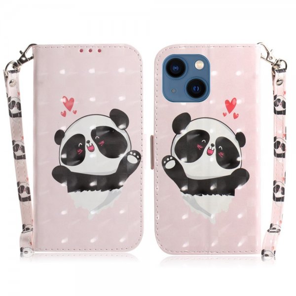 iPhone 14 Plus Cover Motiv Panda Hjerter