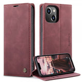 CaseMe iPhone 14 Plus Cover Retro Flip Rød