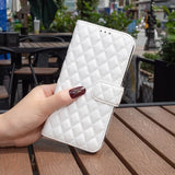 iPhone 14 Plus Cover Rombemønster Hvid
