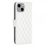 iPhone 14 Plus Cover Rombemønster Hvid