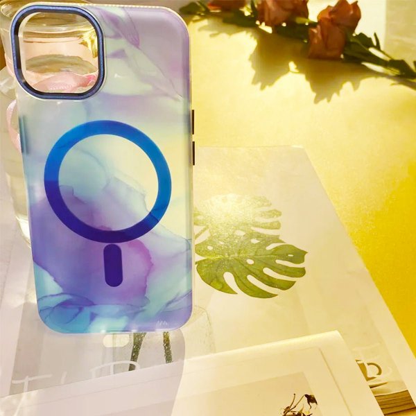 iPhone 14 Plus Cover Mønster Abstrakt Blå