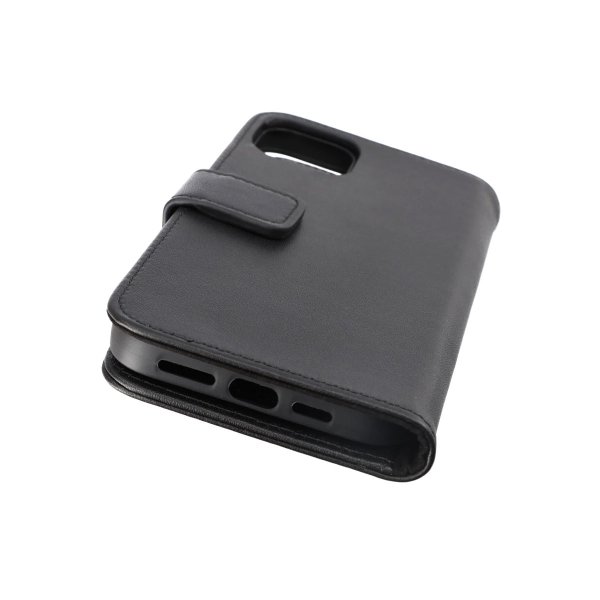 Rvelon iPhone 14 Plus Cover Ægte Læder Sort
