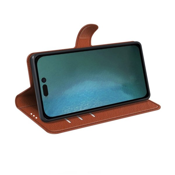 iPhone 14 Plus Cover med Stativ Brun