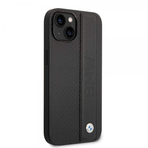 BMW iPhone 14 Plus Cover Big Logo Stripe Sort