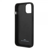 BMW iPhone 14 Plus Cover Big Logo Stripe Sort