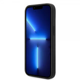 Guess iPhone 14 Plus Cover Bottom Stripe Metal Logo Grå