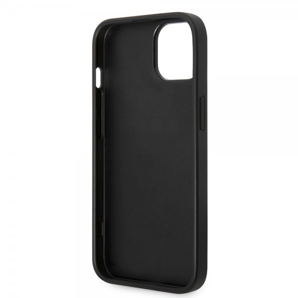Guess iPhone 14 Plus Cover Bottom Stripe Metal Logo Grå