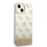 Guess iPhone 14 Plus Cover Bottom Stripe Script Logo Guld