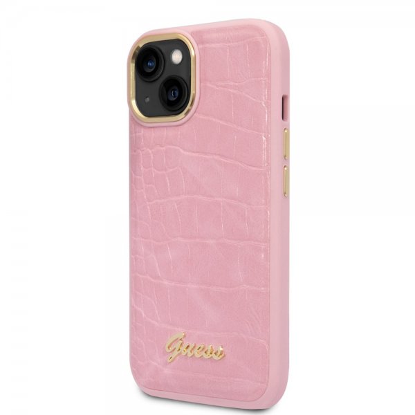 Guess iPhone 14 Plus Cover Croco Rosa