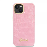 Guess iPhone 14 Plus Cover Croco Rosa