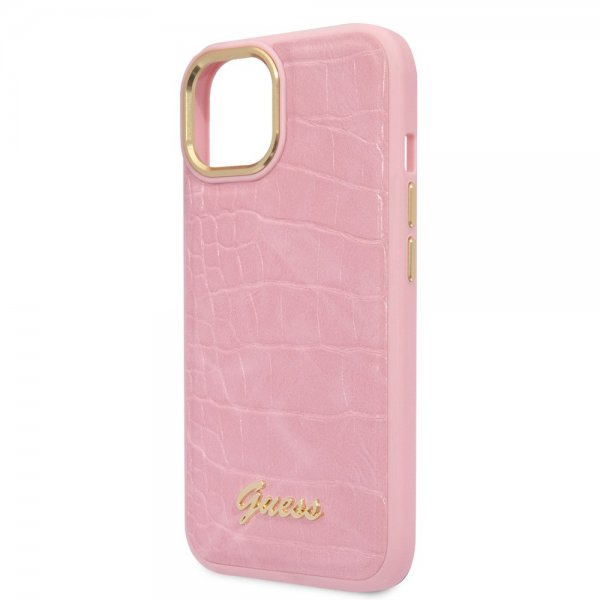 Guess iPhone 14 Plus Cover Croco Rosa