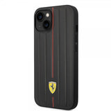 Ferrari iPhone 14 Plus Cover Prægede Striber Rød