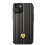 Ferrari iPhone 14 Plus Cover Prægede Striber Rød