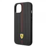 Ferrari iPhone 14 Plus Cover Prægede Striber Rød