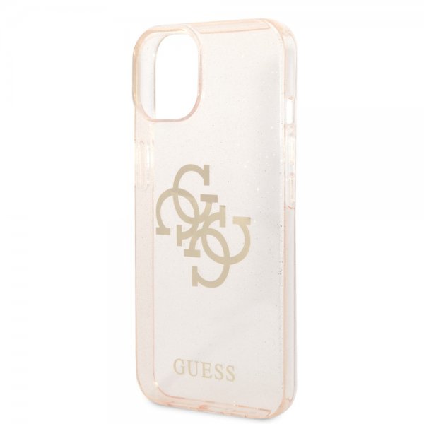 Guess iPhone 14 Plus Cover Fuld Glitter Guld