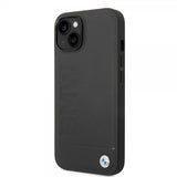 BMW iPhone 14 Plus Cover Hot Stamp Metal Logo Sort