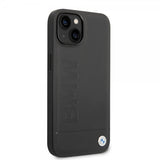 BMW iPhone 14 Plus Cover Hot Stamp Metal Logo Sort